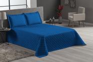 Cobre Leito Azul Royal Matelado Para Cama Casal 4 Peças