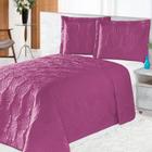 Cobre Leito Casal Queen Matelado Rosas Ultrassônico Microfibra 03 Peças - Pink