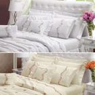Cobre leito colcha manta bordada cama casal queen algodão 180 fios super luxo com 06 peças