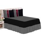 Cobre Leito Colcha Manta Casal Cama Box Queen 03 Peças Romance Estampa Digital Exclusiva e Guipir