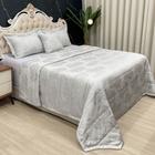 Cobre Leito King Caprice Dupla Face Jacquard 5 Peças - Cinza