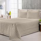 Cobre Leito King com Porta Travesseiro 300 Fios Toque Macio Kit 3 Peças Avelã