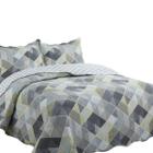 Cobre Leito King Size Colcha Cama Dupla Face 3 Peças Matelado Malta 02