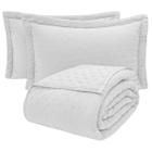 Cobre Leito Queen Percal 300 Fios Dupla Face Requinte 3 Peças - Branco
