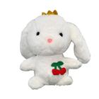 Coelho de Pelúcia Branco com Coroa - 25cm - 1 unidade - Rizzo