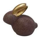 Coelho Decor Marrom e Dourado 10cm BTC