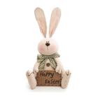 Coelho sentado com gravata e em tecido 40cm ou Coelho sentado com cenoura placa Happy Easter em tecido 40cm
