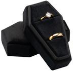 Coffin Ring Box Giftop Velvet Gothic Wedding Ceremony Black