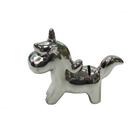 Cofrinho Unicornio Ceramica Decorativo Cromado Prateado