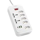 COIBEU Extensão Filtro de linha 5 Tomadas 2 USB 1 TypeC E Tomada Universal 2 Universal Bivolt Power 110v/220v 2m