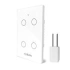 COIBEU Tuya WiFi Interruptor De Luz Inteligente 4 gang Wall Touch Switch Trabalho Com Alexa Google Home