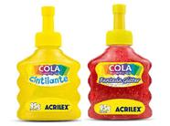 Cola Cintilante Amarelo + Cola Fantasia Glitter Vermelho 95g