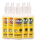 Cola Transparente Acrilex 37g Com 6 Unidades