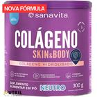 Colágeno hidrolisado - Pele cabelos e unhas - Suplemento em pó Skin Sanavita 300g