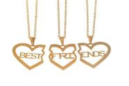 Colar Amigas Best Friends Amizade Folheado 3 Pçs - B17