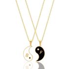 Colar Amizade Best Friends Amigas Folheado Yin Yang - B43