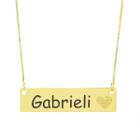 Colar Chapinha Coração Gravação Personalizada Nome Gabrieli Banhado Ouro 18K - 999006328