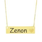 Colar Chapinha Coração Gravação Personalizada Nome Zenon Banhado Ouro 18K - 999006144