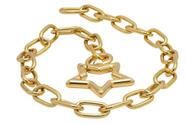 Colar Chocker Folheado Ouro 18K Com Pingente Estrela - 45Cm