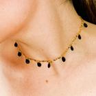 Colar Chocker Pingentes Gota Preta