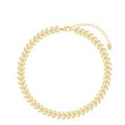 Colar choker escama de peixe, banhada a ouro 18k