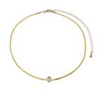 Colar Choker Fita Ponto de Luz Banhado a Ouro 18k