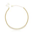 Colar Choker Pedras de Zircônias Semi Joia Banhado Ouro 18k