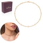 Colar Choker Rommanel Banhado A Ouro 18k Feminino Com Zircônia Banhado Ouro 18k