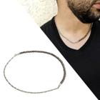 Colar Choker Sofisticado Moda Masculina Corrente Groumet Elo Duplo Bolinha Cinza