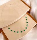 Colar Choker Tiffany Ponto de Luz Pedras Cristais Folheado a Prata gargantilha Prateado Tifany Verde esmeralda Moda