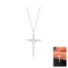 Colar com Pingente Crucifixo Cristo na Cruz 45cm em Prata 925 Feminino