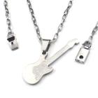 Colar Cordão 60cm Pingente Guitarra Aço inox