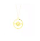 Colar Cordão Pokebola Pokemon Folheado Ouro 18k