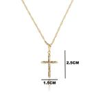 colar corrente feminino pingente jesus cruz crucifixo cristo masculino feminino muito bonito