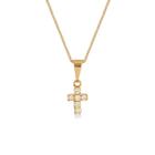 Colar Crucifixo Cravejado Banhado a Ouro 18K