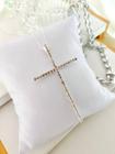 Colar Crucifixo Cravejado Folheado A Ouro 18k