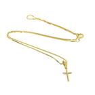 Colar De Cruz Com Pingente Crucifixo Com Strass Semi Joia