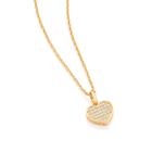 Colar de ouro 18k feminino coração cravejado zircônias rommanel 50cm 531598