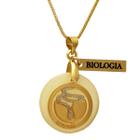 Colar De Profissão Softjoias Biologia Bióloga Folheado a Ouro 18K