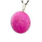 Colar Disco Liso Amazonita Pink Pedra Natural Pino Prateado