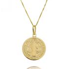 Colar Dourado Com Medalha De São Bento P