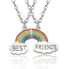 Colar Duplo Amizade Best Friends Melhores Amigas Arco-íris