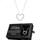 Colar feminino aço pingente coração strass caixa presente mãe social moda casual Qualidade Premium - Orizom