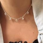 Colar feminino choker com Corações em zircônia