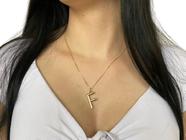 Colar Feminino Com Letra Folheado a Ouro 18k