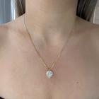Colar Gargantilha Pingente Coração Grande Zircônias Banhado em Ouro 18k