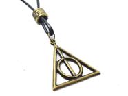 Colar Harry Potter Relíquias Da Morte Ouro Velho Regulável