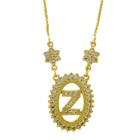 Colar Letra " Z " Cravejada Zircônia Banhado Ouro Amarelo 18 K - 1061254