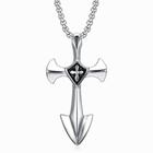 Colar Masculino Pingente Cruz Templária Crucifixo Cavaleiro Templário Aço Cirúrgico 316l