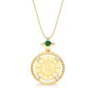 Colar Medalha Zodiac Capricórnio em Prata 925 banhada a Ouro Amarelo 18k